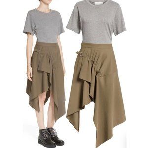 3.1 Phillip Lim Gray and Tan Midi Dress